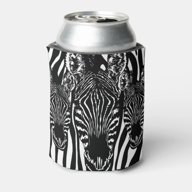 Porta-lata Cabeça de Zebra Única em Estampa de Zebra (Can Back)