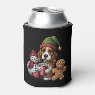 Porta-lata Cachorro Basset Hound Duende Natal Alegre