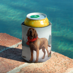Porta-lata Cachorro Bloodhound na Neve Natal