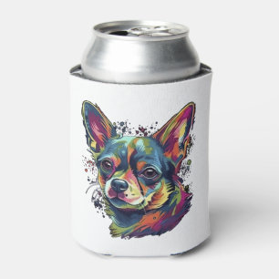 Porta-lata Cachorro Cachorro de Pintura do Abstrato Chihuahua