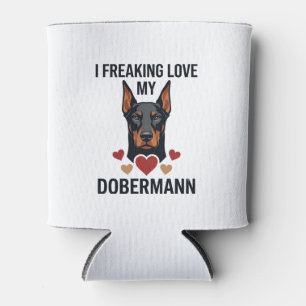 Porta-lata Cachorro Dobermann Adorando Corações Vermelhos_1