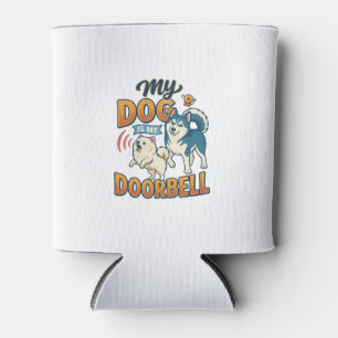 Porta-lata Cachorro é latindo campainha Branco Azul_1