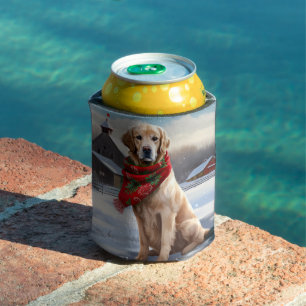 Porta-lata Cachorro Golden Retriever na Neve Natal