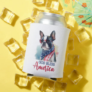 Porta-lata Cachorro Patriota - Boston Terrier