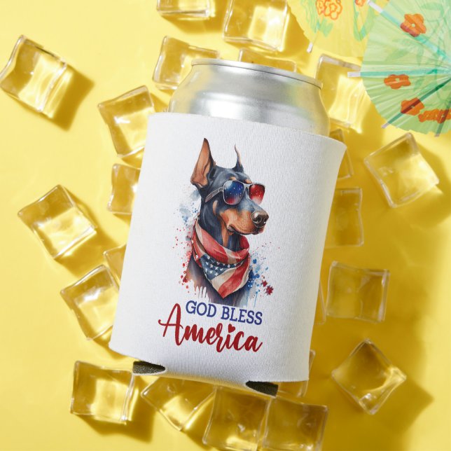 Porta-lata Cachorro Patriota - Doberman (Verão in situ)
