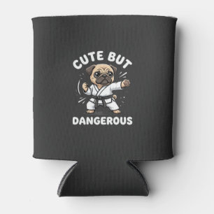 Porta-lata Cachorro Pug de Karatê Fofo Mas Perigoso