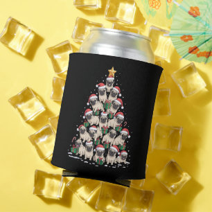 Porta-lata Cachorro Pugs Árvore de Natal Fofo Natal Cachorros