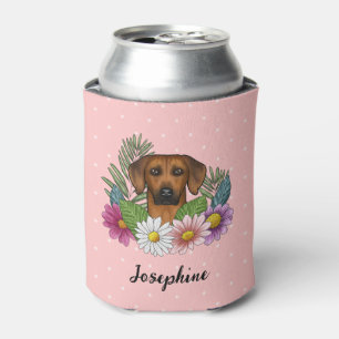 Porta-lata Cachorro Rhodesian Ridgeback Cabeça Flores Colorid