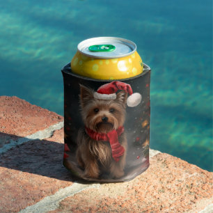 Porta-lata Cachorro Yorkshire Terrier na Neve Natal