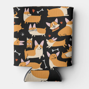 Porta-lata Cachorros Corgi, Lindo Fundo.