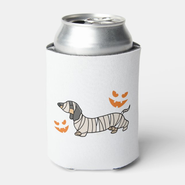 Porta-lata Cachshund Dog Halloween Candy Corn Full Moon (Can Front)