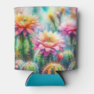 Porta-lata Cactos Suculentos de Flutuação de Aquarelas