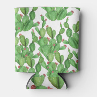 Porta-lata Cactus Watercolor: Plano de Fundo do Padrão Ininte