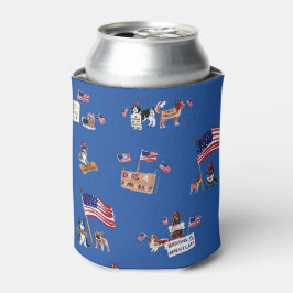 Porta-lata CÃES 4 DEMOCRACIA Azul Patriótico