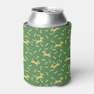 Porta-lata cães afortunados com fundo dos ossos