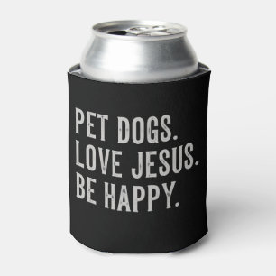 Porta-lata Cães de Estimação Amam Jesus Seja Feliz Amante de