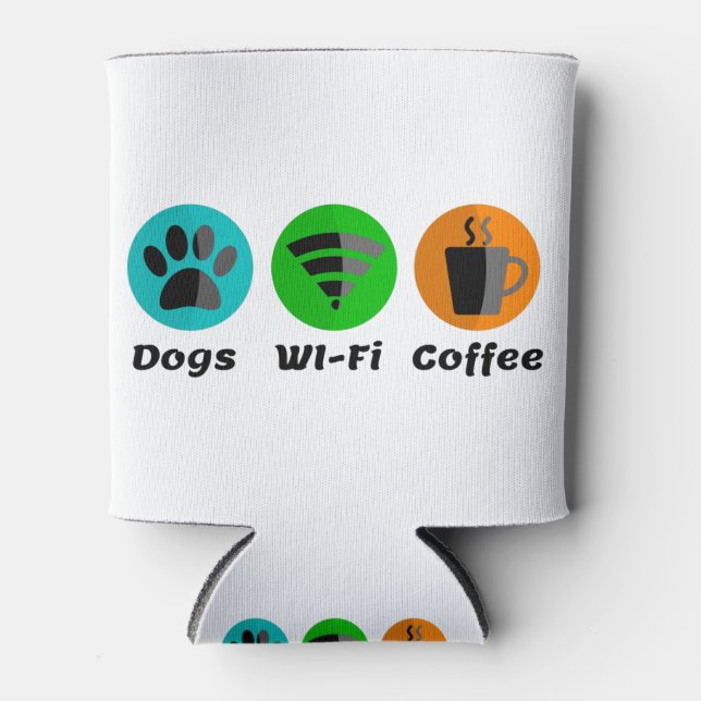 Porta-lata Cães Wi-Fi E Café (Frente)