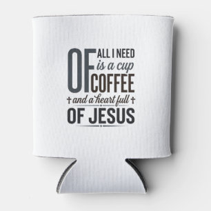 Porta-lata Café Cristão Citação de Jesus Camisa Vintage Desig