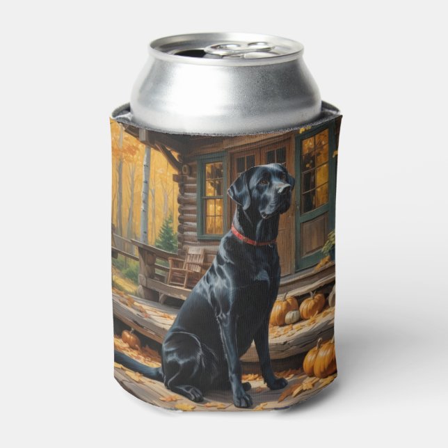Porta-lata Café preto Labrador Retriever Log Cabine (Can Front)
