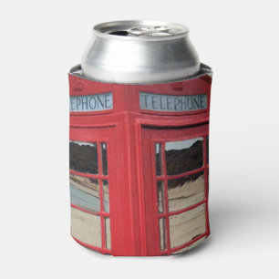 Porta-lata Caixa de telefone vermelha do vintage,