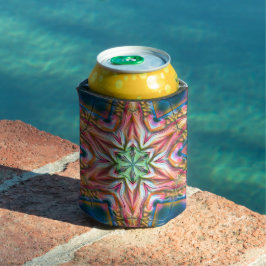 Porta-lata Caleidoscópio estelar em textura áspera, salmão qu