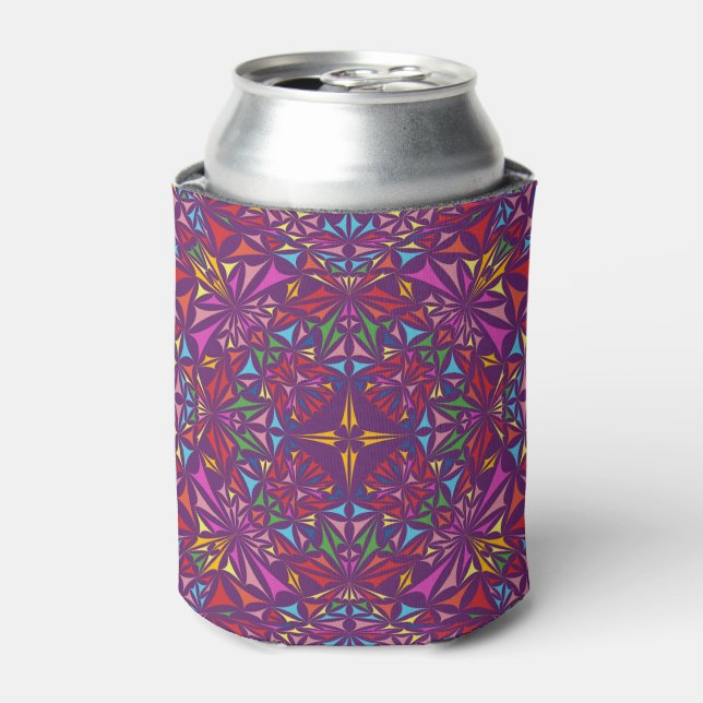 Porta-lata Caleidoscópio Roxo Padrão Ornamentado (Can Front)