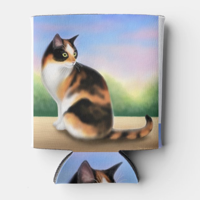 Porta-lata Calico Cat Amigável pode resfriar (Frente)