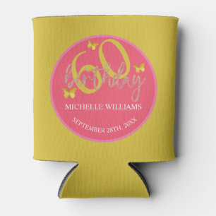 Porta-lata Caligrafia Dourada à borboleta Elegante