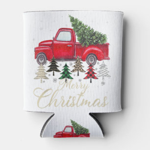 Porta-lata Caminhão Vermelho Com Xadrez De Buffalo E Natal De