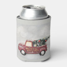 caminhão vintage vermelho em um fundo bokeh cinza