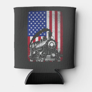 Porta-lata Caminho-De-Ferro-Vapor Via-Ferro Dos Eua, Bandeira