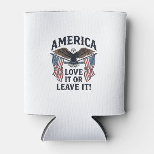 Porta-lata Camisa Águia Patriótica América Ame-a Ou Deixe-a_