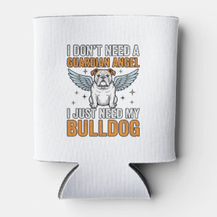 Porta-lata Camisa Anjo da Guarda Bulldog Amante de Cães Vinta
