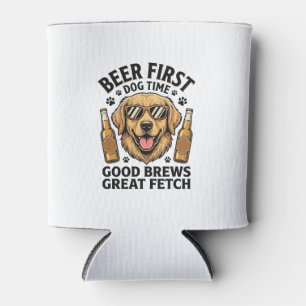 Porta-lata Camisa Cerveja Golden Retriever Amante de Cachorro