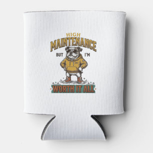 Porta-lata Camisa com Citação Engraçada de Bulldog Vintage De
