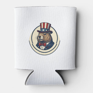 Porta-lata Camisa com Desenho de Gravura Vintage de Marmota P