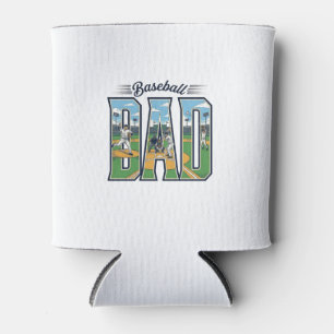 Porta-lata Camisa com Letra Gravada para Pai de Beisebol Vint