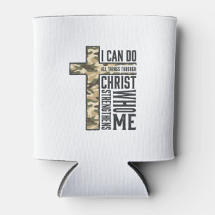 Porta-lata Camisa Cristã Cruz da Fé Eu Posso Fazer Todas as C