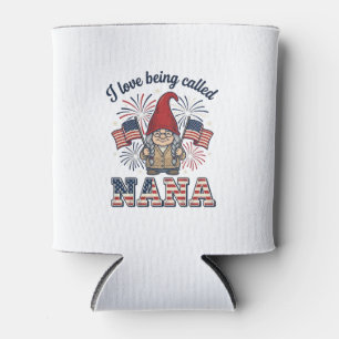 Porta-lata Camisa da Avó Gnome Patriótica Vintage Des