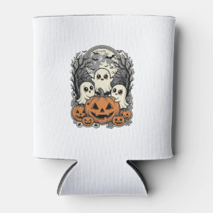 Porta-lata Camisa de Abóbora Fantasma Fofa Gravura Vintage Ha