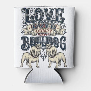 Porta-lata Camisa de Amor Bulldog Desenho de Citação de Cacho