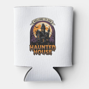 Porta-lata Camisa de Casa Assombrada Vintage Halloween Bem-vi