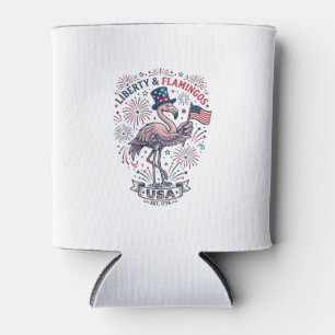 Porta-lata Camisa de desenho de gravura vintage Flamingo Patr