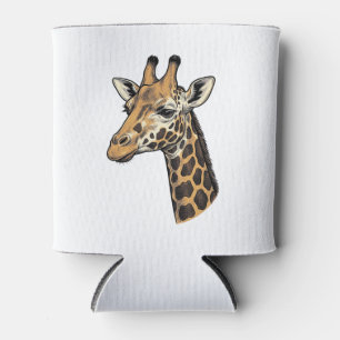 Porta-lata Camisa de desenho de retrato de girafa de gravura