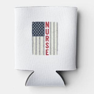 Porta-lata Camisa de Enfermeira com Bandeira Americana Desenh