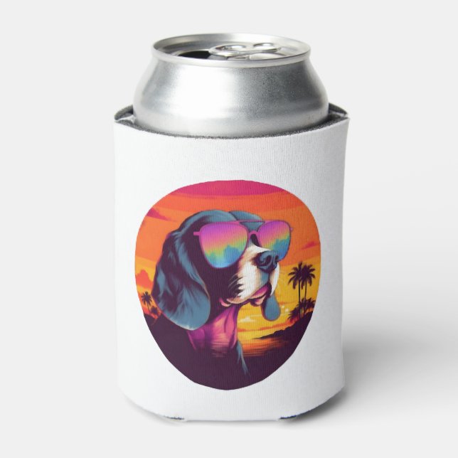 Porta-lata Camisa De Fundo Do Sol De Beagle, Mãe De Beagle, B (Can Front)