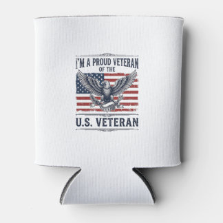 Porta-lata Camisa de Gravura Vintage Águia Veterano Patriota 