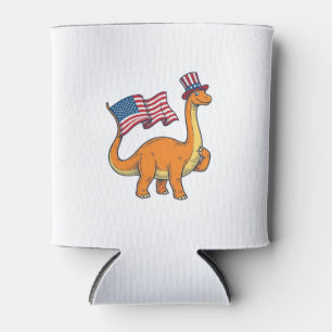 Porta-lata Camisa de Gravura Vintage Bandeira de Dinossauro P