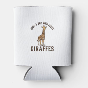 Porta-lata Camisa de Gravura Vintage de Menino que Ama Girafa