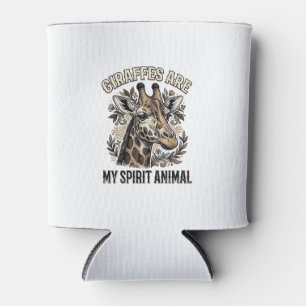 Porta-lata Camisa de gravura vintage do animal espírito Giraf